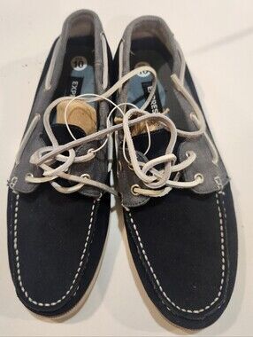 Express Men's Navy and Gray Boat Shoes